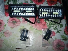 Barra de luz LED de 7 pulgadas para conducción todoterreno, haz combinado de 3 filas para barco, coche, Tractor, camión, 4x4, SUV, 12V y 24V, 2 uds.