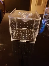 Caja de aislamiento para acuario, recipiente pequeño para freír, acrílico transparente, rejilla doble, suministros para acuario