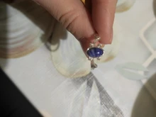 Anillo Vintage de cristal con lapislázuli azul, joyería para Cosplay, 1 unidad
