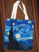 Foldable Handbag Tote-Bag Oil-Painting-Canvas Gogh Women Fashion New Retro Art Van Leisure