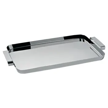 

Alessi - KL09 - Tau rectangular tray with handles 18/10 stainless steel polished. Tableware