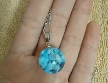Collar con colgante de Luna y Bola de resina transparente para mujer, collar con cadena de nubes azules y blancas, regalos de joyería para niña
