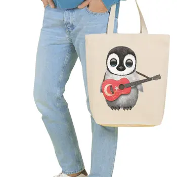 

Angemiel Bag Big Tourist Penguin Shopping Beach Tote Bag