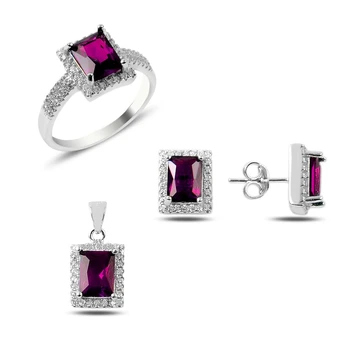 

Silver 925 Sterling Zircon Cubic Zirconia Set