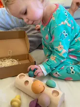 Bloques de arcoíris de madera Montessori para bebé, juego de recolección de setas, juguetes educativos de madera para bebé, ensamblaje a juego con forma de desarrollo