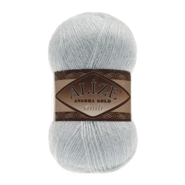 Alize Angora Gold Simli, Silvery, Knitting, Acrylic Yarn, Wool, Sweater Yarn, Crochet Yarn, Winter Yarn,n, Light Yarn, Lace 514