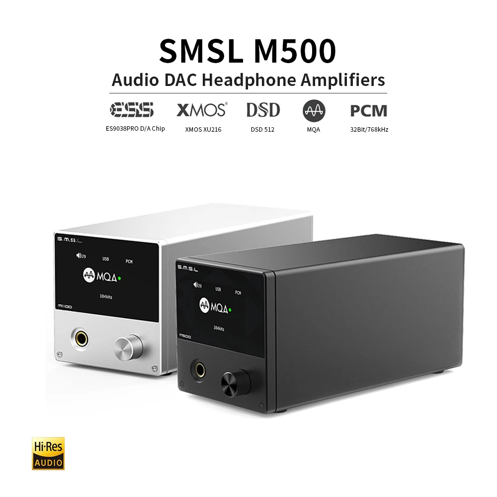 SMSL M500 MQA dac Headphone Amplifier ES9038PRO