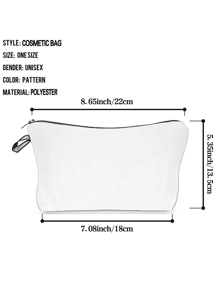 Makeup Organizer Double Sided Printed Nurse ECG Cosmetic Organizer Bag Storage for Women Makeup Bag Handbags