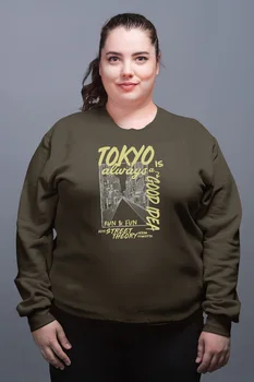 

Angemiel Wear Tokyo Is A Good İdea Green Women Sweatshirts