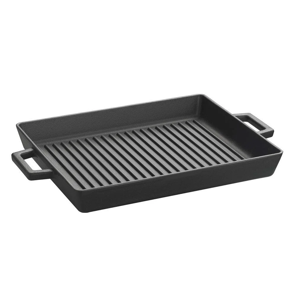 Cast Iron Pan 26x32 cm Rectangular Non-Stick Steak Pan, Metal Handle Gas  Stove Oven Baking Tray Delicious Hybrid