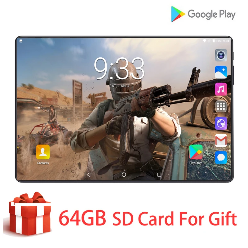 

New 10 Inch tablet Android 9.0 Octa-Core 6GB RAM 128GB ROM 4G FDD LTE Wifi GPS Phone call 2.5D Glass Screen Tablet pc Kids Gift