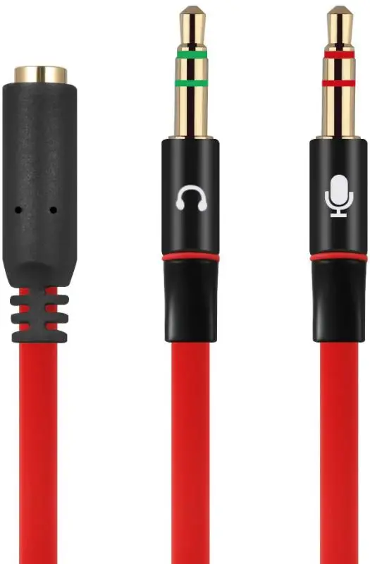 Audio splitter gsmin A61 the microphone and headphone mini jack adapter