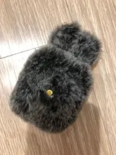 Ear-Fur-Case Capa Carabiner Plush-Cover Apple Airpods Rabbit Soft Wireless for 1-2/Wireless/Charging-fluffy-box