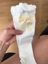 Calcetines con lazo para bebé recién nacido, de encaje, transpirables, suaves, para niños y niñas, de Color sólido hasta la rodilla, largos para niños