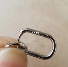 ANENJERY de Plata de Ley 925 Plata geométrica Oval aro pendientes para las mujeres Simple de Metal de estilo desmontable pendientes para las mujeres S-E1412