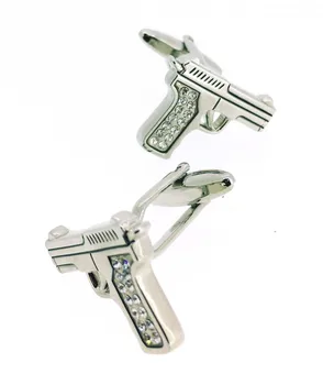 

Cufflinks Gun Revolver Crystal