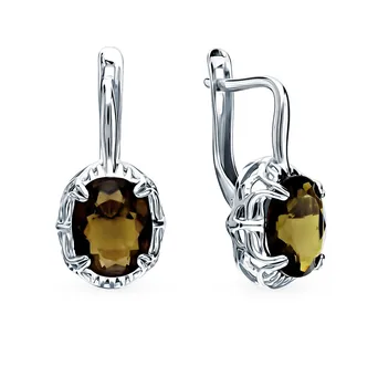 

Silver earrings with tourmaline sunlight sample 925