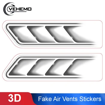 

Vehemo Auto Car Vehicle 3D Fake Side Air Vents Outlet Decorative Stickers Symbol