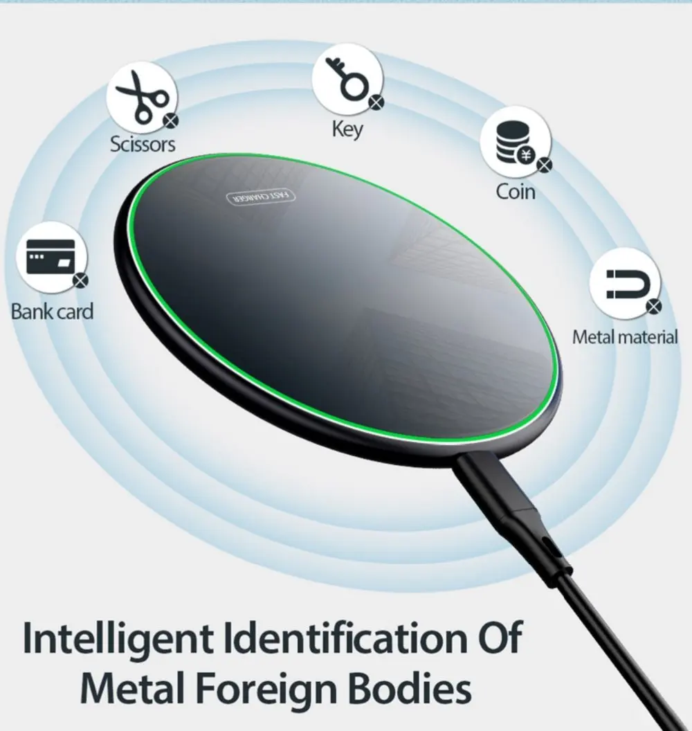 15 Вт Ультра Быстрое беспроводное быстрое зарядное устройство для samsung, Android, Iphone, Ios. Интеллигентая(ый) Быстрое беспроводное зарядное устройство