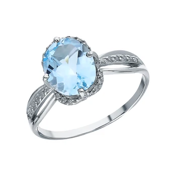 

Silver ring with Topaz and cubic zirconia sunlight sample 925
