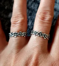 Anillo de Plata de Ley 925 con margaritas pequeñas para mujer, sortija con margaritas pequeñas, accesorios bohemios, joyería minimalista, procesamiento Vintage