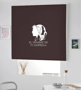 

Blind Iroa with themed and company name/Hairdresser Unisex ROLLER BLINDS TRANSLUCENT! (CHOCOLATE 100X175)