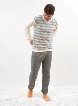 

Babelo Homewear-winter men's pajamas printed cotton✨-Winter Man pajamas set with Valance