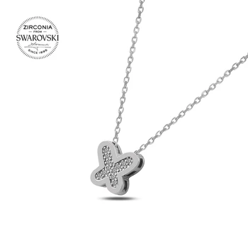 

KUTAYDAN Swarovski Zirconia Cubic Zirconia Butterfly Pendant 925 Sterling Silver