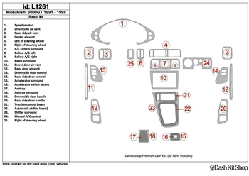 

Interior lining for Mitsubishi 3000GT 1991-1998. Set L1261.
