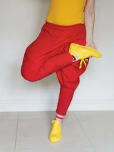 Loose Fit-Pants Harem Trousers High-Waist Women Fashion EAM Spliced Big-Pockets Tide