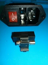 IEC320 C14 eléctrico CA zócalo 3 pin rojo LED 250V interruptor basculante 10A fusible mujer entrada macho conector de clavija 2 enchufe con pines de montaje