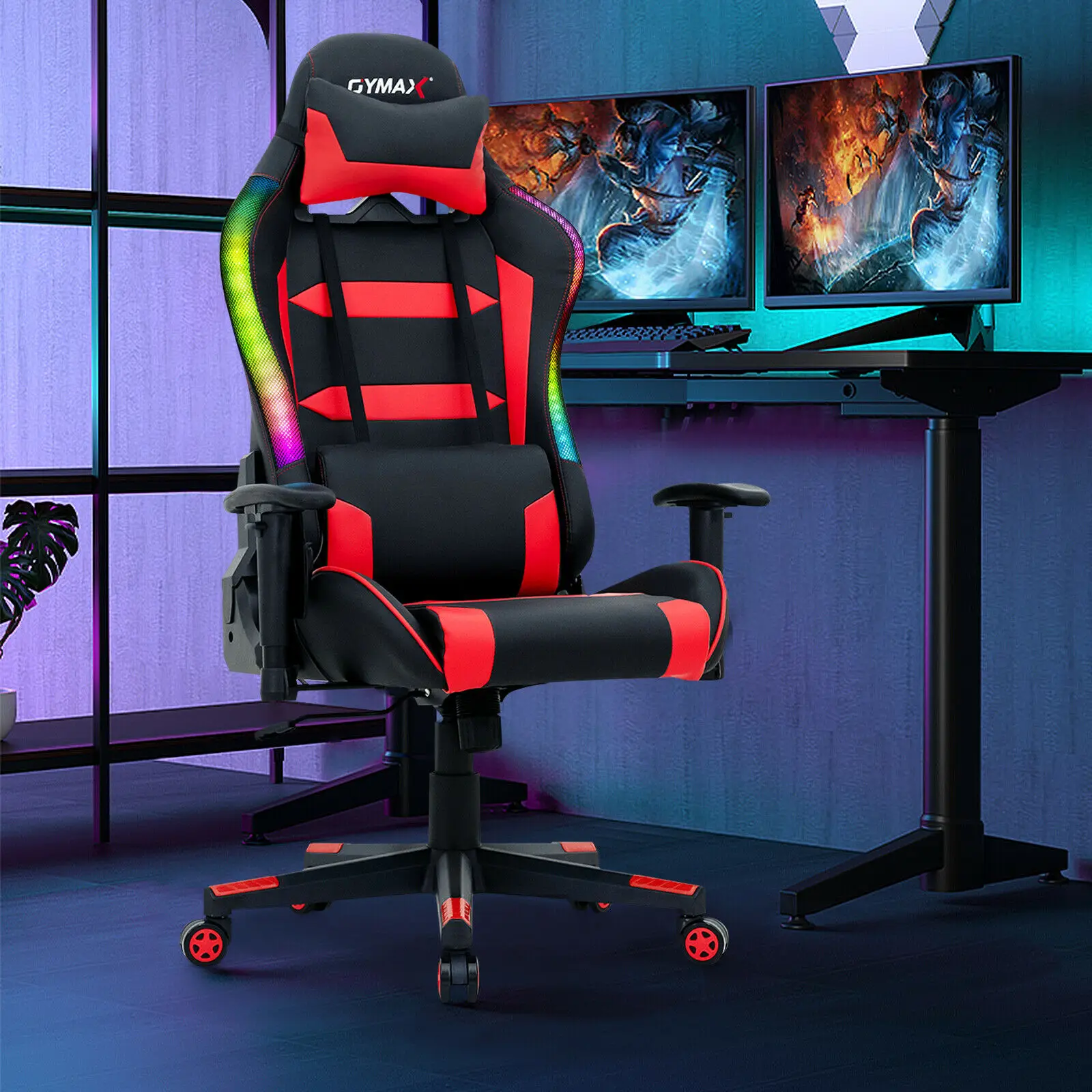 Flashing Gaming Chair takes your game room to the next level, ergonomic design, comfortable & lumbar support !