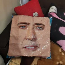Cushion-Cover Nicolas Cage 40x40cm Color-Changing Magical Reversible Super-Shining Home