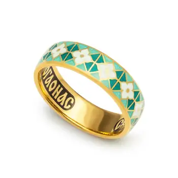 

Russian Orthodox Ring 925 Sterling Silver of plated gold for Men Women | ring with prayer | prayer save and preserve | wedding ring | Silver ring with enamel | prayer to Saint Seraphim of Sarov | Ring GOD SAVE US