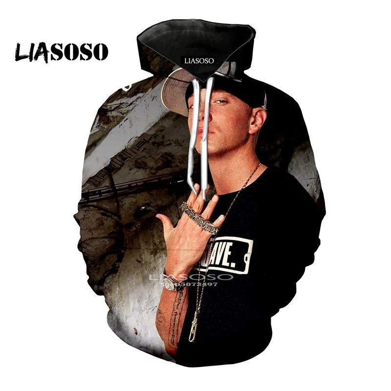 LIASOSO/ дизайн, модные толстовки Harajuku с 3D принтом, пуловер Eminem Vs 2PAC, спортивный костюм с капюшоном в стиле хип-хоп, Повседневная Толстовка - Цвет: 3