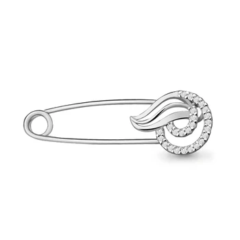 

Aquamarine pin with cubic zirconia, 925 sterling silver