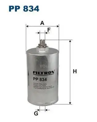FILTRON PP 834 Фильтр топливный MB W202/W124/W460/W126/W201 1.8-6.0