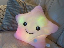 34CM Creative Toy Luminous Pillow Soft Stuffed Plush Glowing Colorful Stars Cushion Led