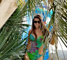 One-Piece Swimwear Bathing-Suit Beachwear Sexy Monokini Rhinestone AXESEA Push-Up Green