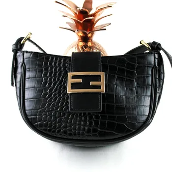 

Elegant women's handbag 2020 model stylish minimalist design bag with crocodile pattern and straw pattern bag