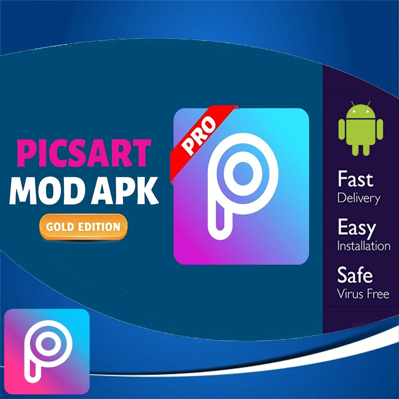 PicsArt-estudio fotográfico Pro v16.2.5, dorado, para Android