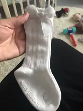 Calcetines de niñas bebé hasta la rodilla de la princesa calcetines con arcos de chica de bebé lindo calcetín de algodón de tubo de rayas DE LOS NIÑOS Calcetines de Navidad