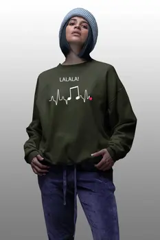 

Angemiel Wear Lalala Rhythm Women Green Sweatshirt