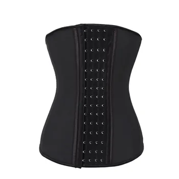 

Women Latex corset Four Steel Bone Outfit Underbust cincher waist Slimming Black & Skin Color 4 Set Hook Underbust corset