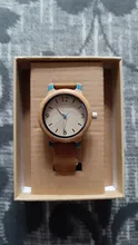 BOBO BIRD-Reloj de madera para hombre y mujer, venta de liquidación, promoción de precio, relojes de pulsera de cuarzo, correa de cuero, masculino