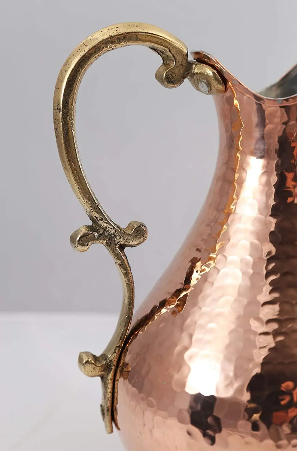 8- Premium Quality Copper Wine Pitcher Water Jug Wine Jug Pure Copper Pitcher Carafe Handmade , Hand Hammered Made in Turkey Drinkware 2 Lt (70 fl oz) Cristmas Gift Box Hand Carved Hand Crafted