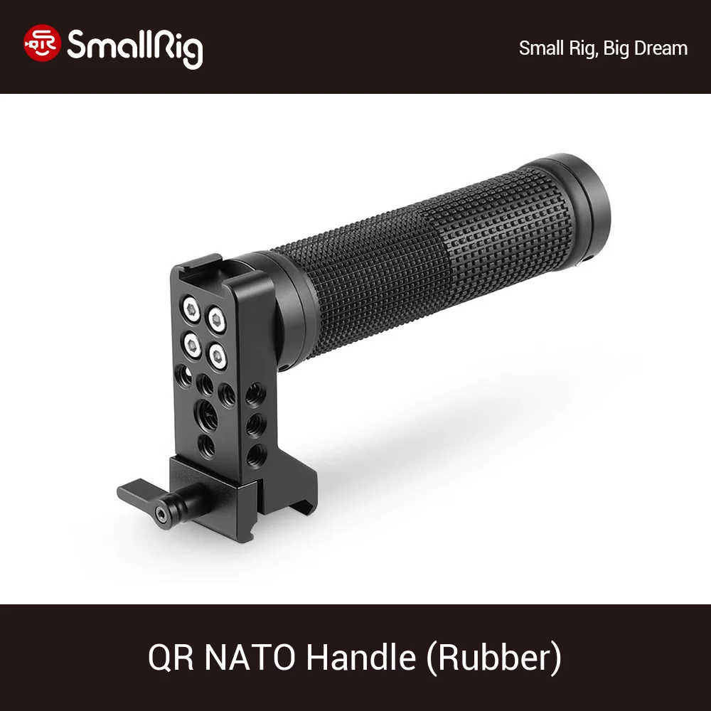

SmallRig Nato Handle Cheese Handle with Cold Shoe 1/4" and 3/8" Thread Hole for DSLR Camera Cage Handle Grip - 2005