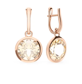 

Gold earrings with tourmaline sunlight sample 585