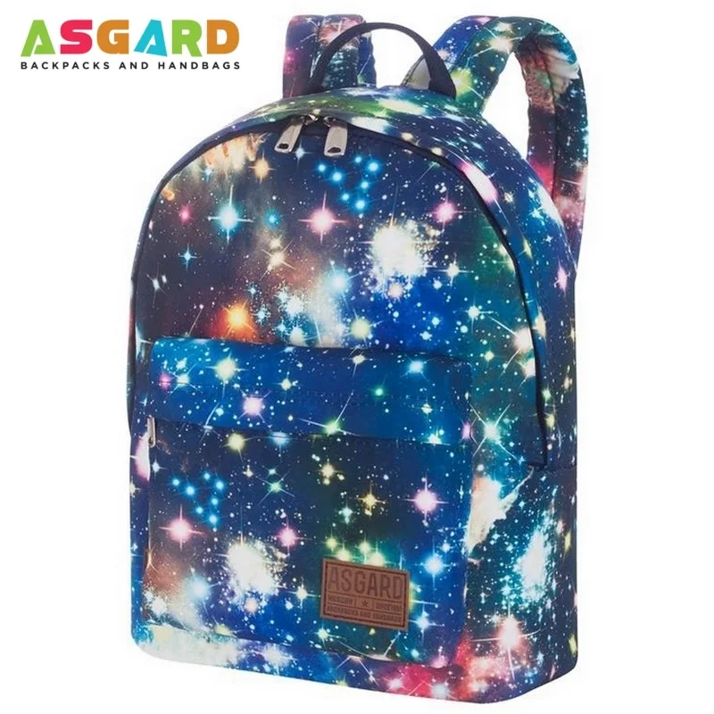 Модный молодежный женский рюкзак Asgard - Р-5736 Звёзды (синий) | Багаж и сумки