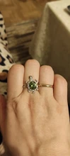 Anillo de tortuga verde oliva grande para mujer, anillos de piedra circón de cristal de Color plateado para mujer, joyería de boda, regalo de San Valentín